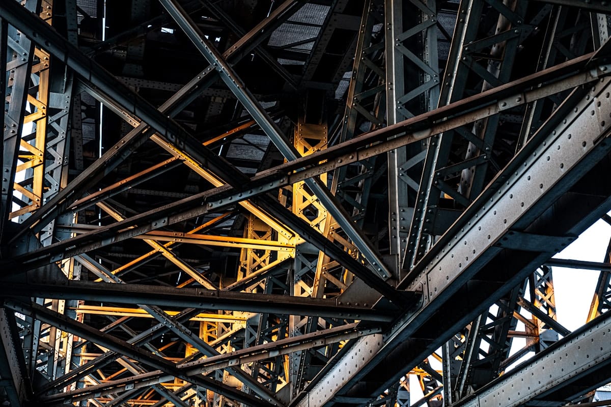 Riveted structural steel beams